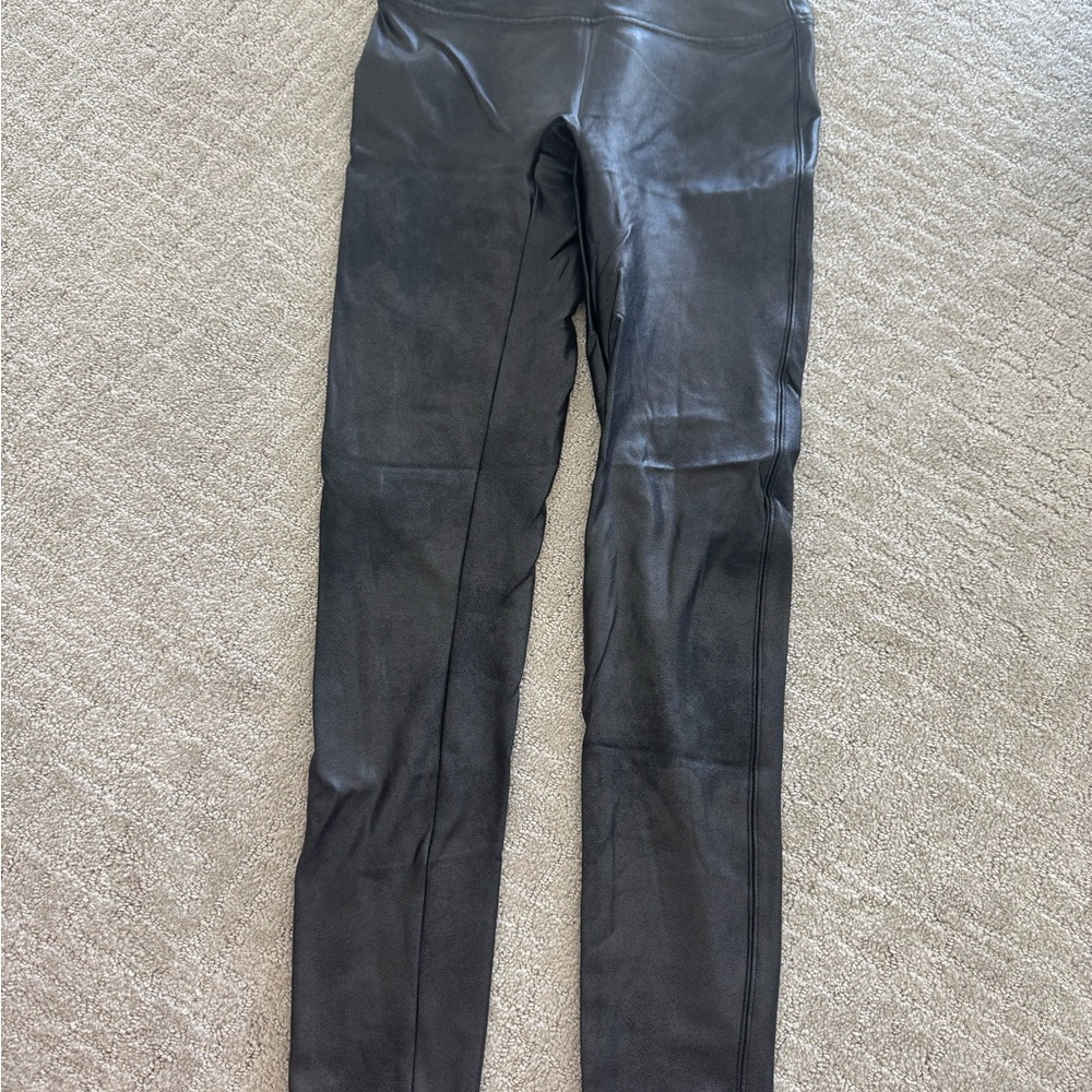 SPANX Faux Leather Sleek Black Leggings